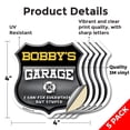 thumbnail image 2 of Bobby's Garage I Can Fix Everything But Stupid (5 Pack) 4 inch X 4 inch Shield Shaped Heavy Duty 3.2 mil Vinyl Decals To last, Gift for Dads and Uncles Classic Americana Crafted in the, 2 of 6