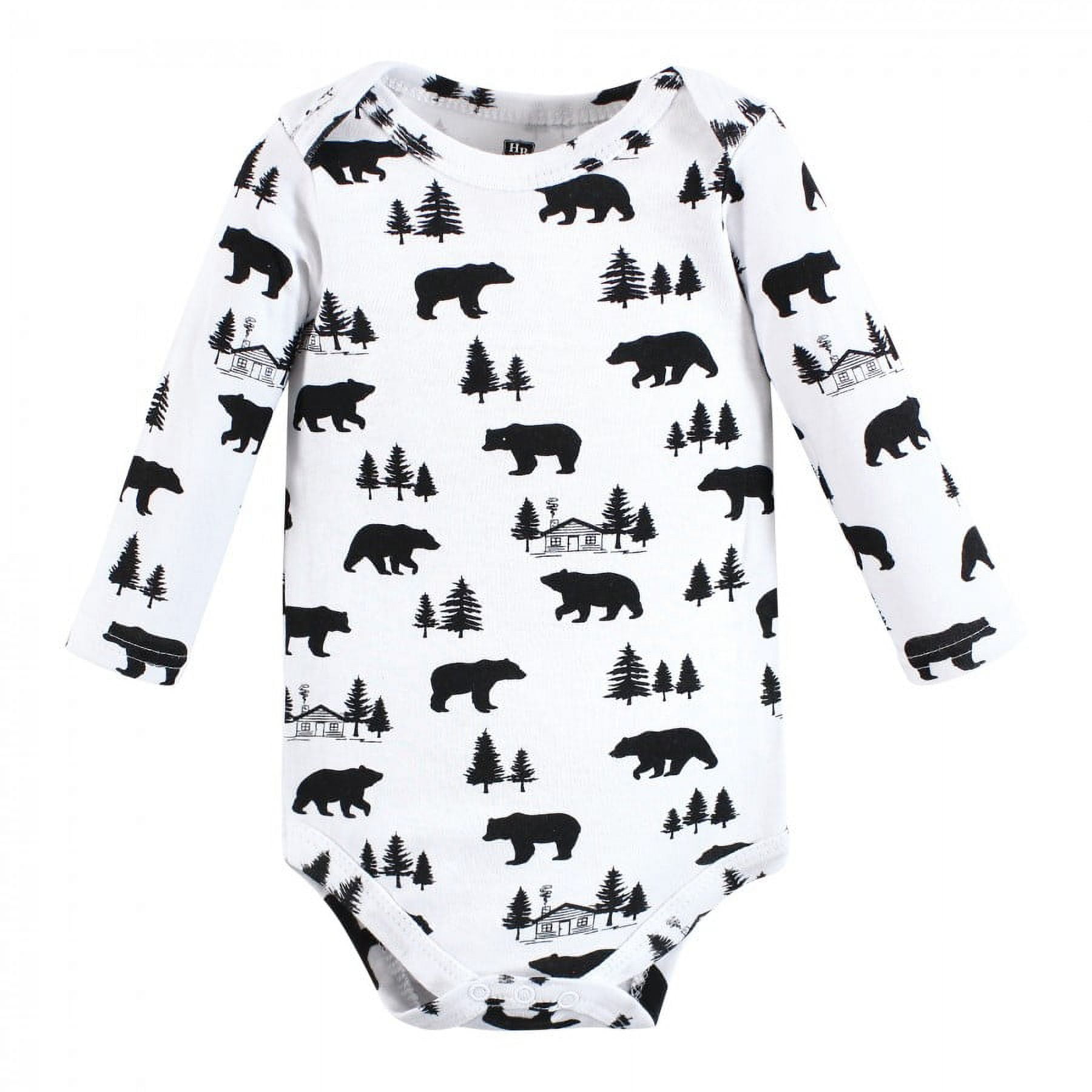 Hudson Baby Cotton Long-Sleeve Bodysuits, 3- Pack, Newborn- 24 Months