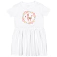 thumbnail image 3 of Inktastic Llama Rose Flower Wreath Girls Toddler Dress, 3 of 5