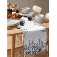 thumbnail image 3 of Wildflowers Short Table Runners 36 Inches, Cotton Linen Fabric Table Runner Dresser Scarf, Dragonfly Floral Bud Botanical Retro Blue Tablerunner for Party/Kitchen/Dinner/Wedding Decor 13''x36'', 3 of 7