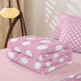 thumbnail image 5 of Erosebridal Light Pink Polka Dot Zipper Twin Comforter Sets with Fitted Sheet and 2 Pillowcases,White Round Dot Cute Zipper Bedding Set For Girls,Pink Reversible,4-Piece, 5 of 7