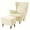 Beige, variant on AIGIA Wing Chair Slipcovers 3 Piece Stretch Wingback Chair Cover Soft Velvet Armchair Covers with Elastic Bottom for Living Room Bedroom