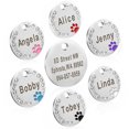 thumbnail image 4 of Trayknick 25mm Metal Blank Dog Tag Paw Rhinestone Pet Cat ID Name Engraved Key Ring Chain, 4 of 13
