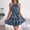 Blue, variant on Women's Casual Dress Women's Casual Leopard Print Ruffle Hanging Neck Dress White M