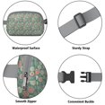thumbnail image 5 of Green Christmas Floral Pattern Cute Fanny Packs for Women,Travel Waterproof Crossbody Fanny Bags Waist Purse for Women Anti Theft Adjustable Strap for Running Travel Cycling, 5 of 6