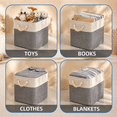 white&grey 12"L x 12"W x 12"H Fabric Storage Cube Baskets Set of 4 ...