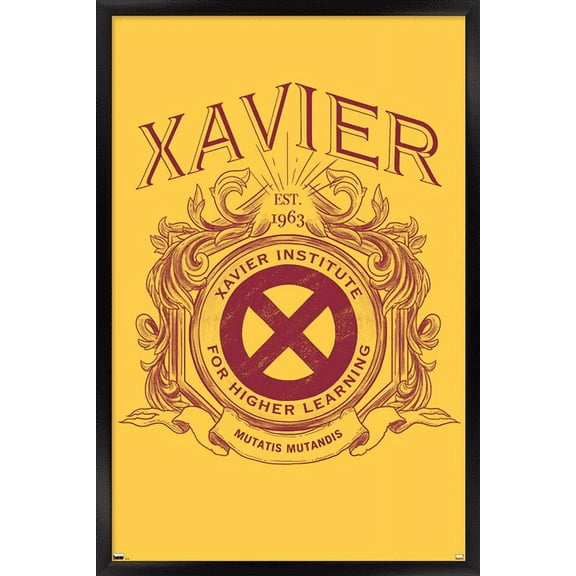 Marvel Comics - The X-Men - XaVier Institute Crest Wall Poster, 22.375" x 34", Framed