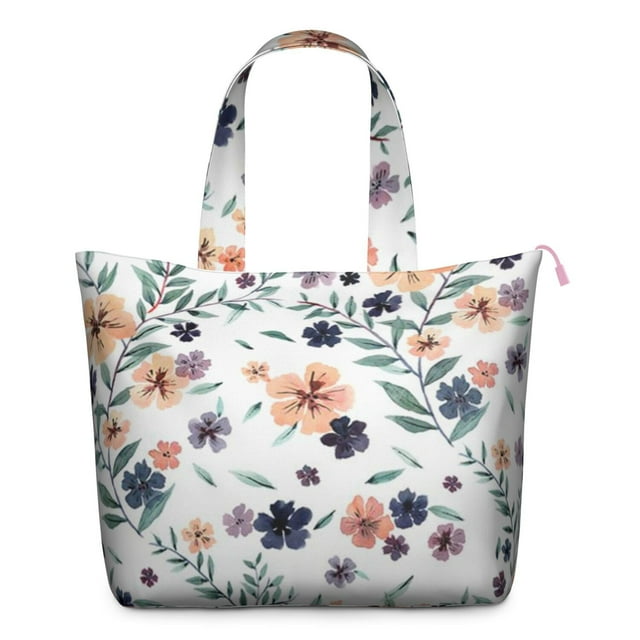 Sac de Voyage avec Illustration de Colibri Floral, Imprimé Botanique Vintage, Sac Fourre-Tout de Fin de Semaine, Grande Capacité, Bandoulière Ajustable