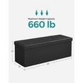 thumbnail image 5 of SONGMICS 43" Storage Ottoman Bench Leather Ottoman with Storage Hold up to 660lb Folding Footstools for Bedroom Black, 5 of 11