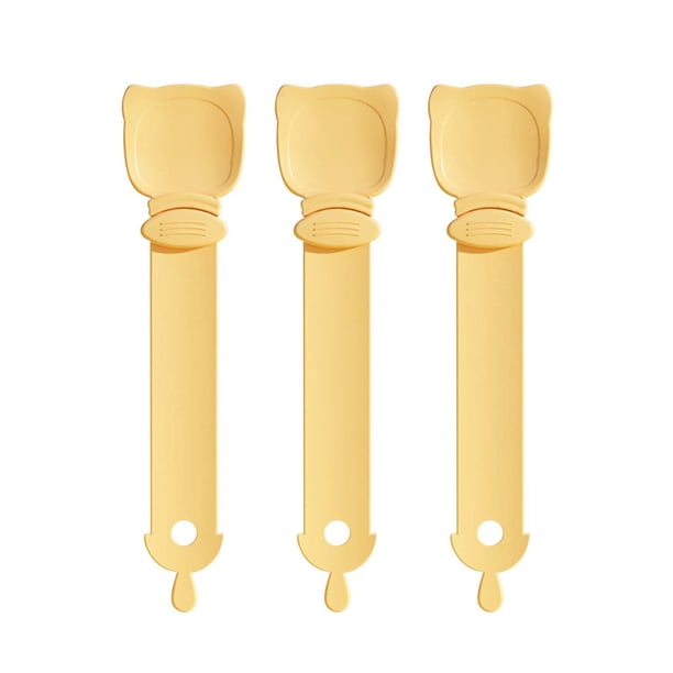 Comedero de cuchara para premios para gatos Squeeze - pack de 3, dispensador de botones para premios para gatos, suministros fáciles de limpiar para mascotas
