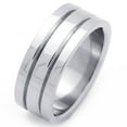 thumbnail image 2 of 8MM Comfort Fit Stainless Steel Wedding Band Grooved Wedding Band Ring (Size 8 to 14), 2 of 2