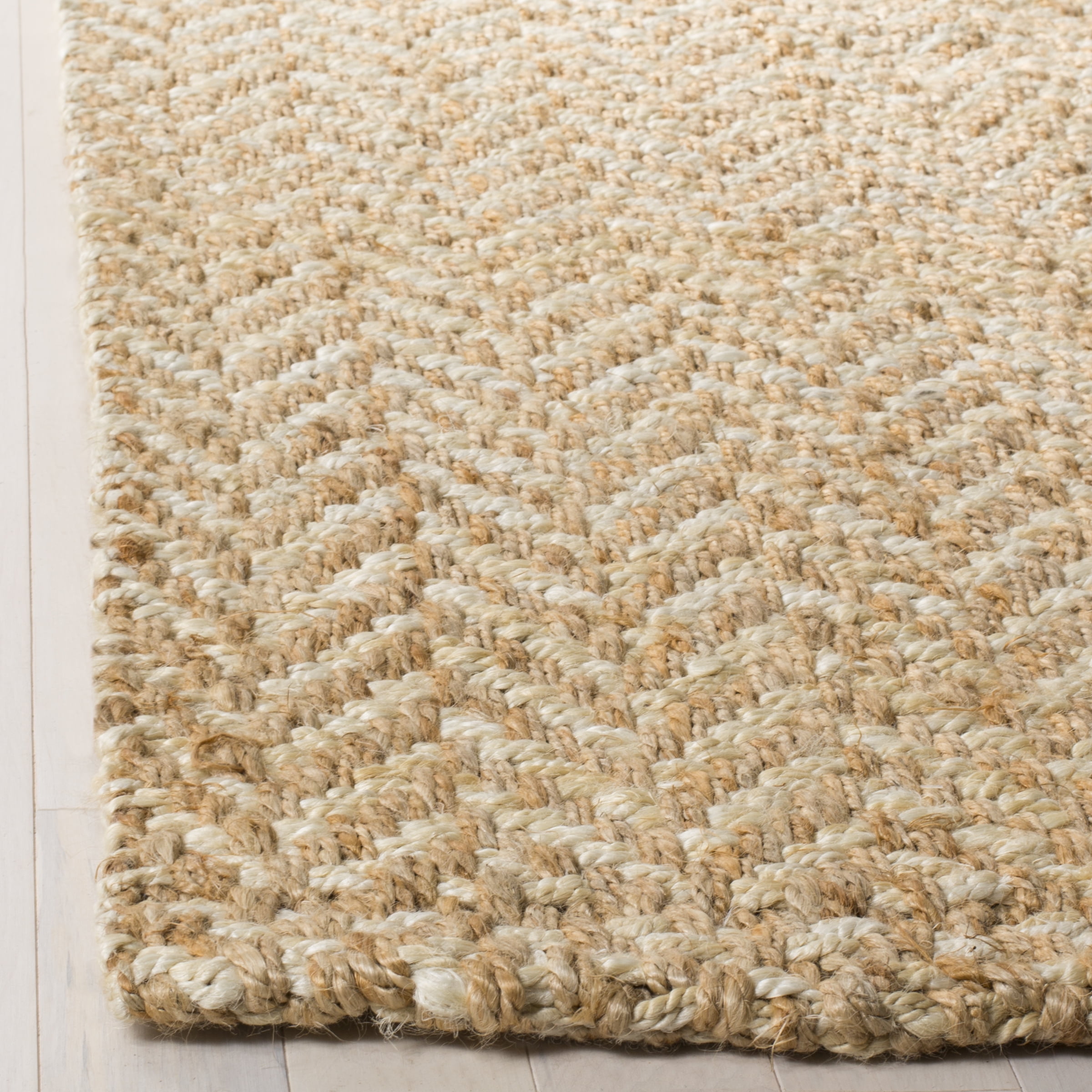 SAFAVIEH Natural Fiber Houston Braided Jute Area Rug, Ivory/Natural, 11' x 16'
