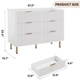 thumbnail image 3 of Tzou Fluted 6 Drawer Dresser, Modern Bedroom Dresser with Deep Storage Drawers & Wide Surface, Multi-Functional Wooden Organizer for Living Room, Hallway(White), 3 of 7