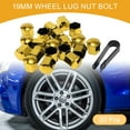 thumbnail image 2 of 20 Pcs Wheel Lug Nut Bolt with Clip Rims Tire Nut Screws Dust Cap Cover Nut Protection Plastic Chrome Gold Tone 19mm, 2 of 7