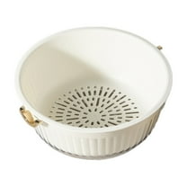 Clearance! Kitchen Bowl Set 2 in 1 Fruit Vegetable Washing Food Strainers Large Plastic Double Layered Strainer Basket for Pasta Spaghetti Berry Colander for Kitchen