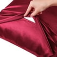 thumbnail image 5 of PiccoCasa 1 PC Satin Body Pillowcases , Luxury Silky Pillow Cover Long Satin Pillow Cases with Envelope Closure Burgundy Standard, 5 of 8