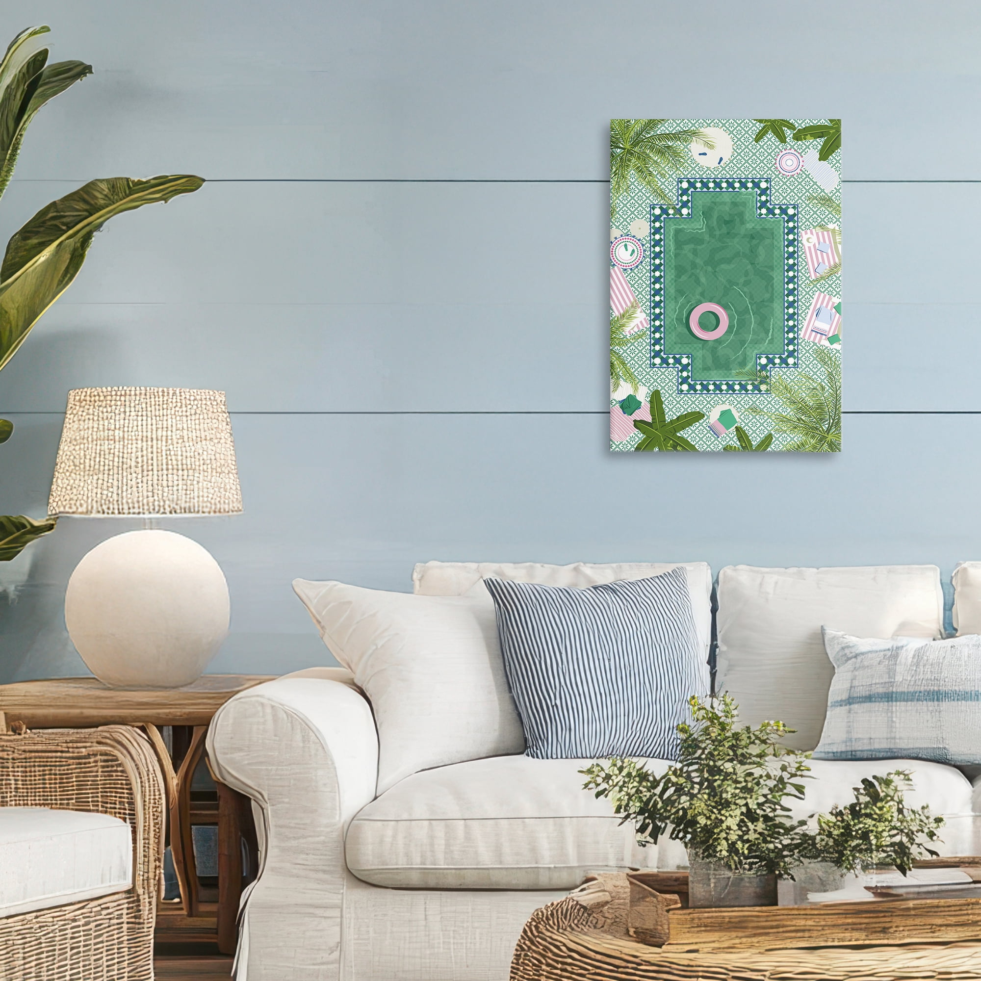 Stupell Industries Morocco Riad Pool Canvas Wall Art, design by Vero Illustrates