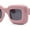 Pink, variant on Womens Ballon Super Thick Rectangle Retro Sunglasses All Black