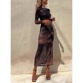thumbnail image 4 of Franhais Women’s Fall Bodycon Dress Casual Long Sleeve Crew Neck Tie-Dye Print Long Dress Stretch Midi Dress, 4 of 8