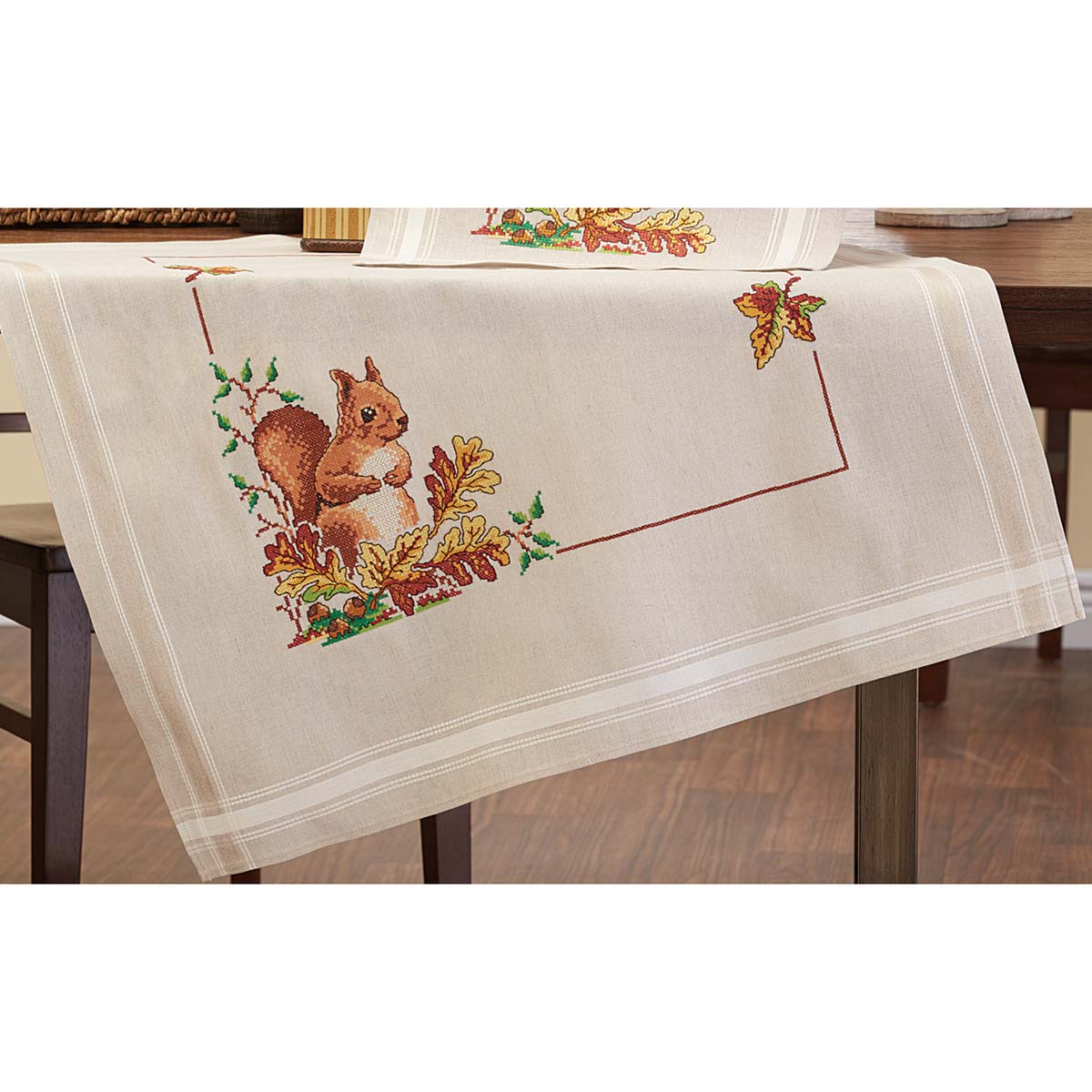 Herrschners® Squirrel Table Topper Stamped CrossStitch Kit Walmart