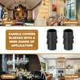 thumbnail image 7 of Uxcell 2 Inch Tall Candle Covers Sleeves 10Pcs Plastic E12 Chandelier Socket Sleeves Drip Candle Socket Covers Bulb, Black, 7 of 7