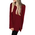 thumbnail image 3 of Sweaters for Women Long Sleeve Crew Neck Solid Color Trendy Tops, 3 of 5