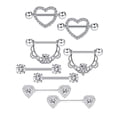 thumbnail image 5 of Minnieouse 8 piezas de anillos para pezones, accesorio de moda de acero inoxidable, hermosa joyería Sexy para Piercing, decoración de pecho para niña, Plata 2piezas Minnieouse CBP270931, 5 of 5