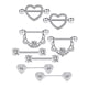 thumbnail image 5 of Minnieouse 8 piezas de anillos de pezones con barra de acero inoxidable hermosos senos femeninos sexy Stud decoración de senos para niña plata Plata 2piezas, 5 of 6