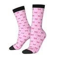 thumbnail image 1 of Fotbe Pink bows Calcetas Largas con Estampado para Hombre y Mujer – Calcetas de Compresión Transpirables y Elásticas, Viajar y Uso Diario Talla 5-11, 1 of 6