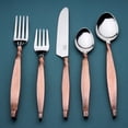 thumbnail image 3 of Copper Antique Hammered Twisted Urban 20-piece Flatware Set, 3 of 4