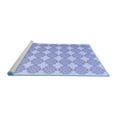 thumbnail image 2 of Ahgly Company Machine Washable Indoor Square Abstract Blue Contemporary Area Rugs, 4' Square, 2 of 4