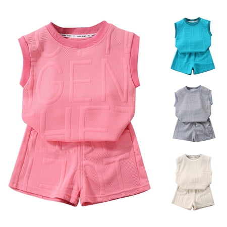 Summer Children s Vest Set Boys Sleeveless Summer Clothes Large Children s Style Loose Version Of Children s Clothing Pant Set for Boys 8-9 Years