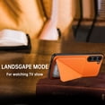 thumbnail image 4 of Case Compatible with Samsung S23 FE, Wallet Case with Hidden Card Holder, withKickstand Card Slots Classic PU Cowhide Leather Cover for Men Women Girls for Samsung Galaxy S23 FE, Orange, 4 of 10