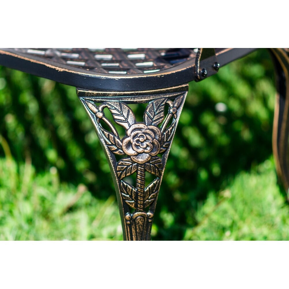 Garden Bench Bronze Colour - Lattice Design 42.5 Inch Long