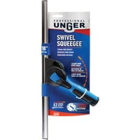 Unger Professional Connect and Clean 18” Swivel Window and Glass Cleaning Squeegee with EZ Change, Large Surfaces with Strea