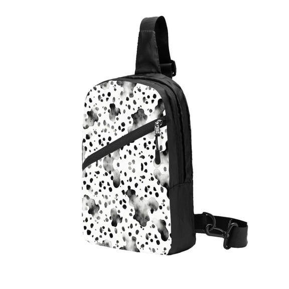 Packable Sling Backpack Dalmatian Print Foldable Crossbody Shoulder Chest Bag Daypack for Women Men