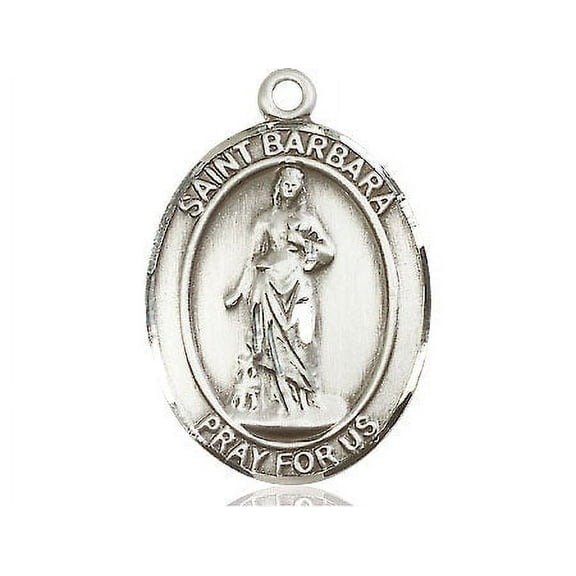 Extel Large Oval Pewter St. Barbara Medal, Made in USA