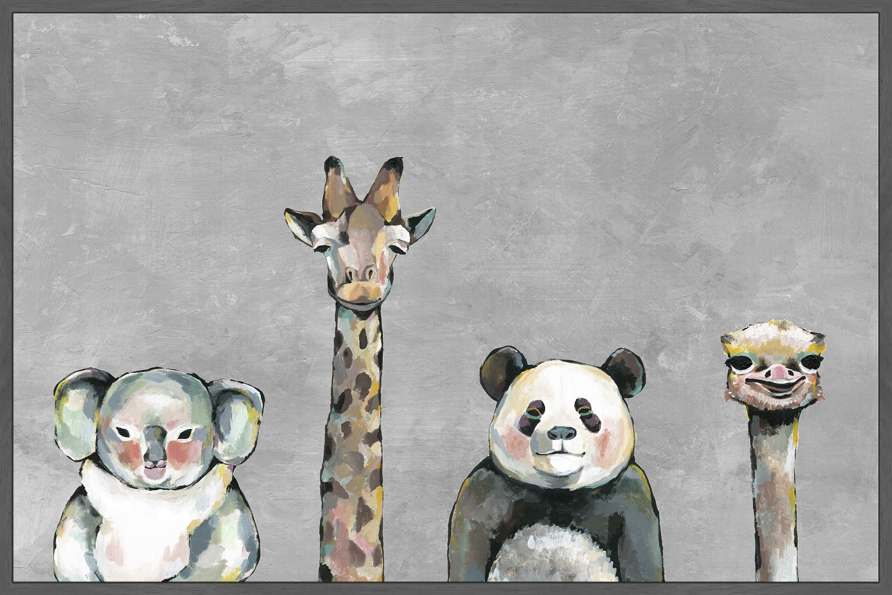 Serious Bunch Floater Framed Painting Print on Canvas