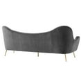 thumbnail image 5 of Sofa Couch, Grey Gray, Velvet, Living Kitchen Cafe Bistro Hospitality Restaurant, Modern Contemporary Boutique HB34260, 5 of 9
