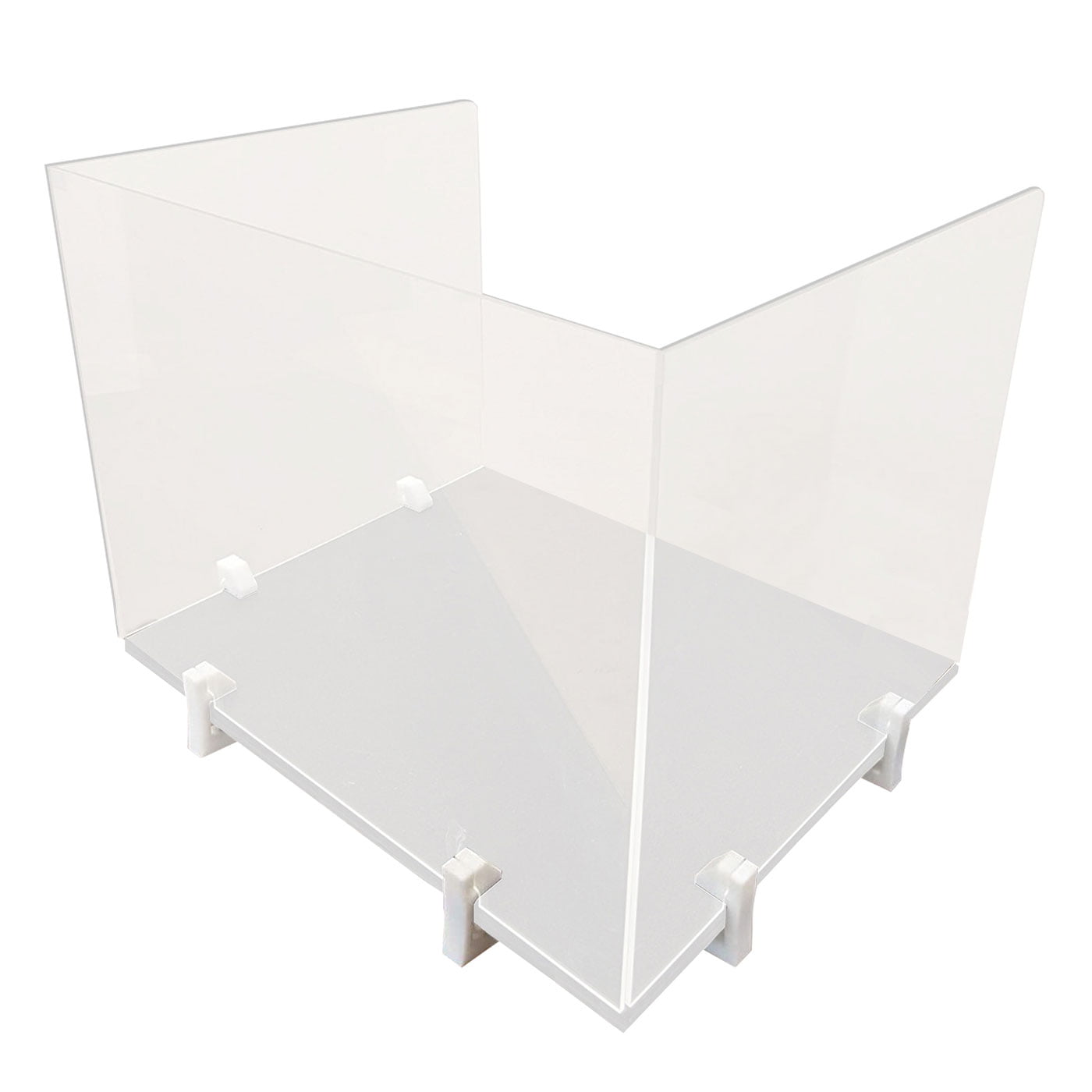 Clamp-On Schools Perfect for Offices 24 x 24 Libraries & More Clear Offex Desktop Panel Protective Acrylic Shield & Sneeze Guard Cubicle Wall Extender 