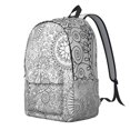 thumbnail image 3 of Paisley Pattern Canvas School Backpack, Artistic Floral Vintage Boho Daypack with Mandala Inspired Design, 3 of 5