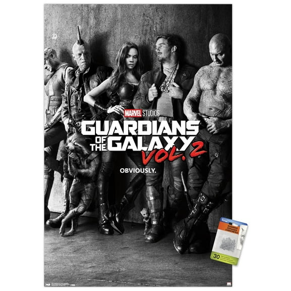 Marvel Cinematic Universe - Guardians of the Galaxy 2 - One Sheet Wall Poster with Push Pins, 22.375" x 34"
