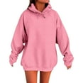 thumbnail image 2 of JUSLIO Waffle Shirts for Women Cotton Hoodies Sweatshirts with Pockets Long sleeve Sweatshirts Pink M, 2 of 5
