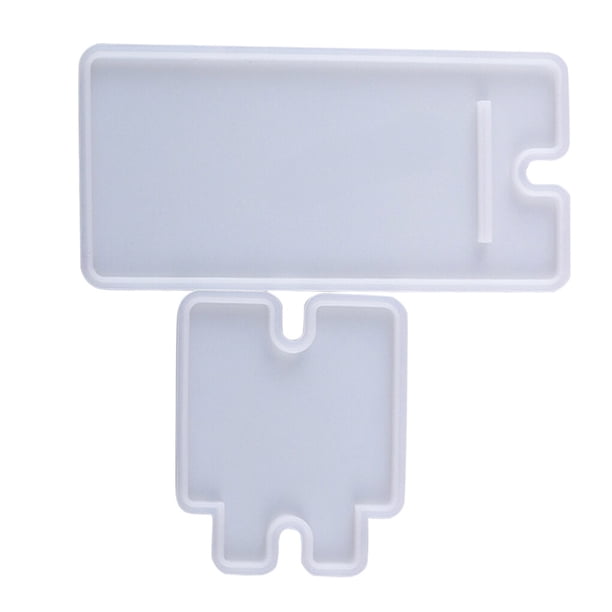 Moyic Molde de soporte para teléfono DIY, 2 uds., 1 Juego, soporte para teléfono móvil, molde de resina epoxi de cristal, herramientas de Artesanía No.01 Moyic HA003931-01