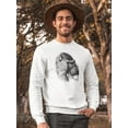 thumbnail image 2 of Mandrill Pencil Drawing Sweatshirt Men -Image by Shutterstock, Male Small, 2 of 4
