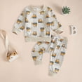 thumbnail image 2 of Xudanell Toddler Boy Outfits Car Print 12 Month Boy Clothes Long Sleeved Suit Soft Crewneck Sweatshirts Pants Clothing, 2 of 6