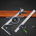 thumbnail image 2 of Règle d'Angle Réglable Compacte en Acier Inoxydable 30cm - Précision 90°/45° Carré de Charpentier avec Haute Résolution 1mm pour Travail du Bois, Mesure Mécanique - Outil de Qualité à l'Exportation, 2 of 6