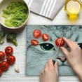 thumbnail image 3 of Animal Cutting Board, Cat Print Kitten Kitty Face Look Closeup Portrait Digital Photography Domestic Pet, Decorative Tempered Glass Cutting and Serving Board, Large Size, Multicolor, by Ambesonne, 3 of 5