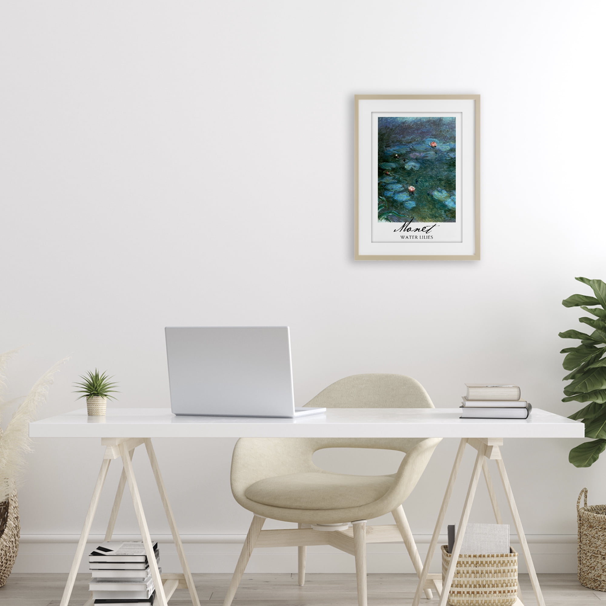 Stupell Industries Monet Water Lilies Birch Framed Print Under Glass, design by Vintage Hustle