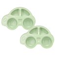 thumbnail image 1 of Oleegame 2PC Stainless Steel Cutlery Set Cartoon Car Shape Plate Environmentally Separated Kids Dinnerware Tableware Tray Green, 1 of 2